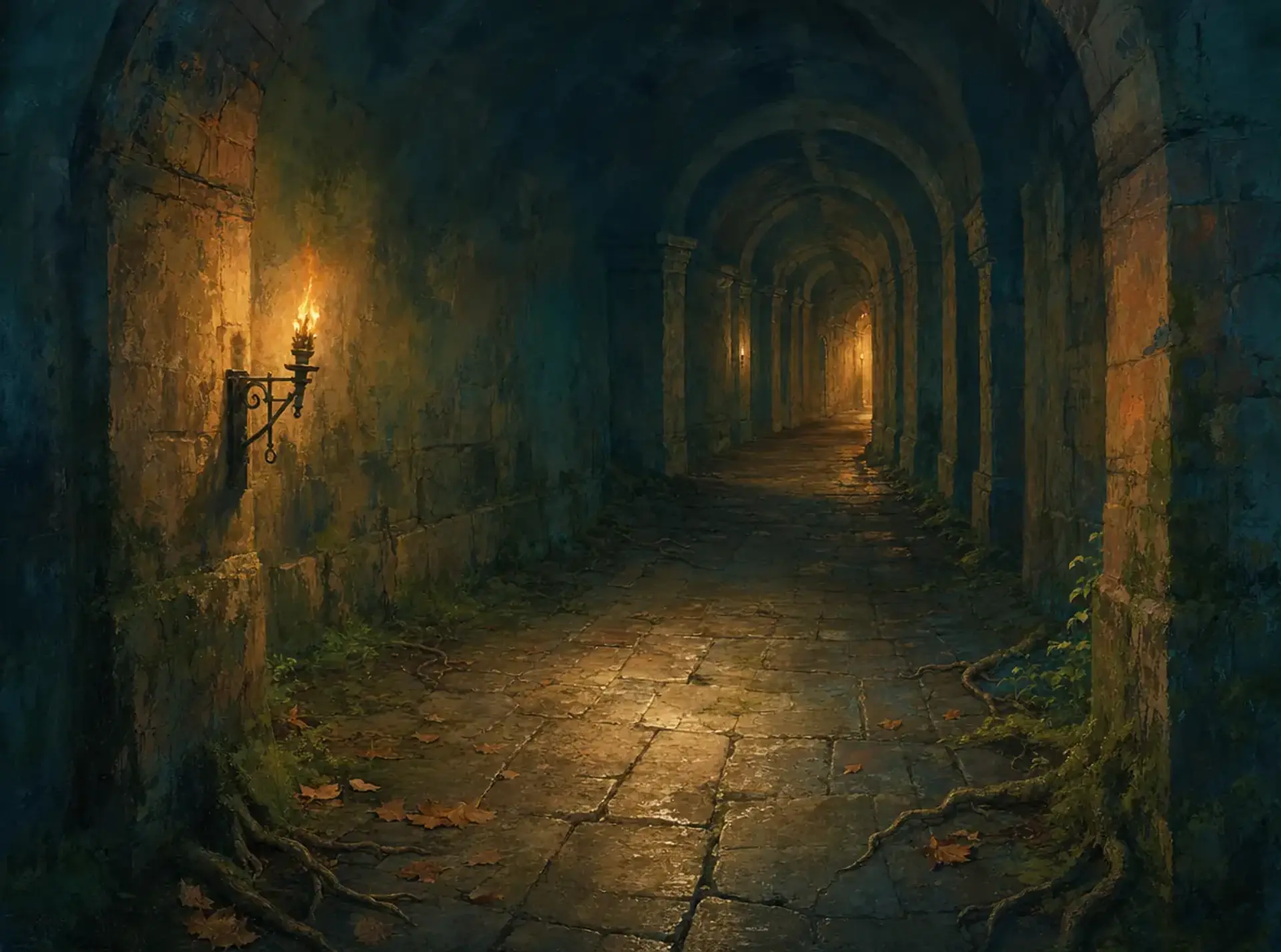 Dungeon generator, painted vignette