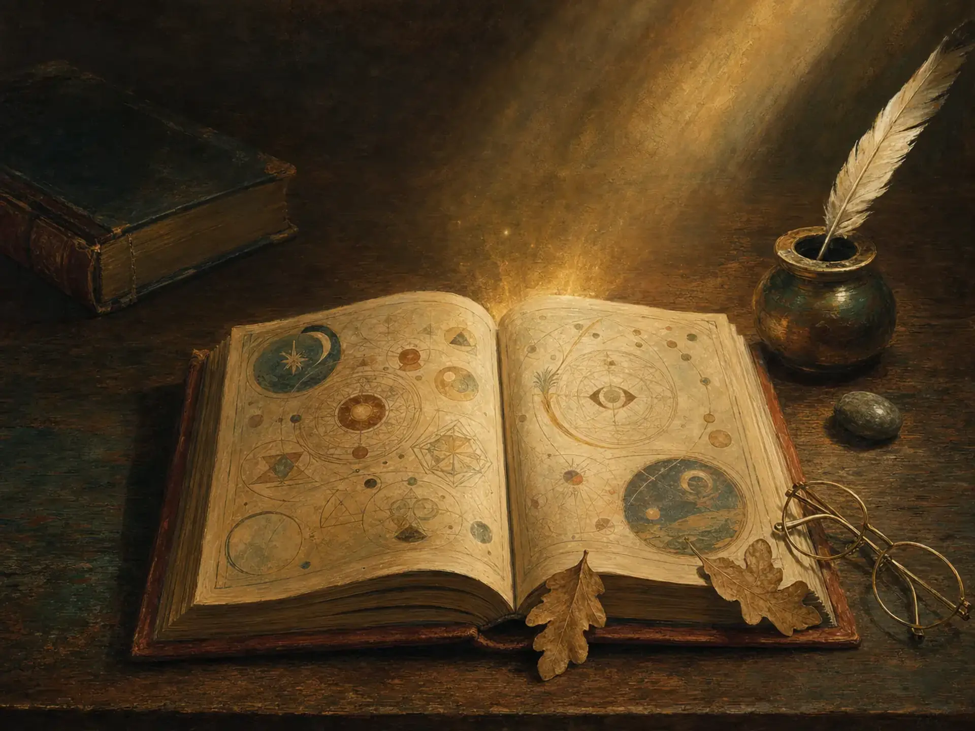Spellbook generator, painted vignette