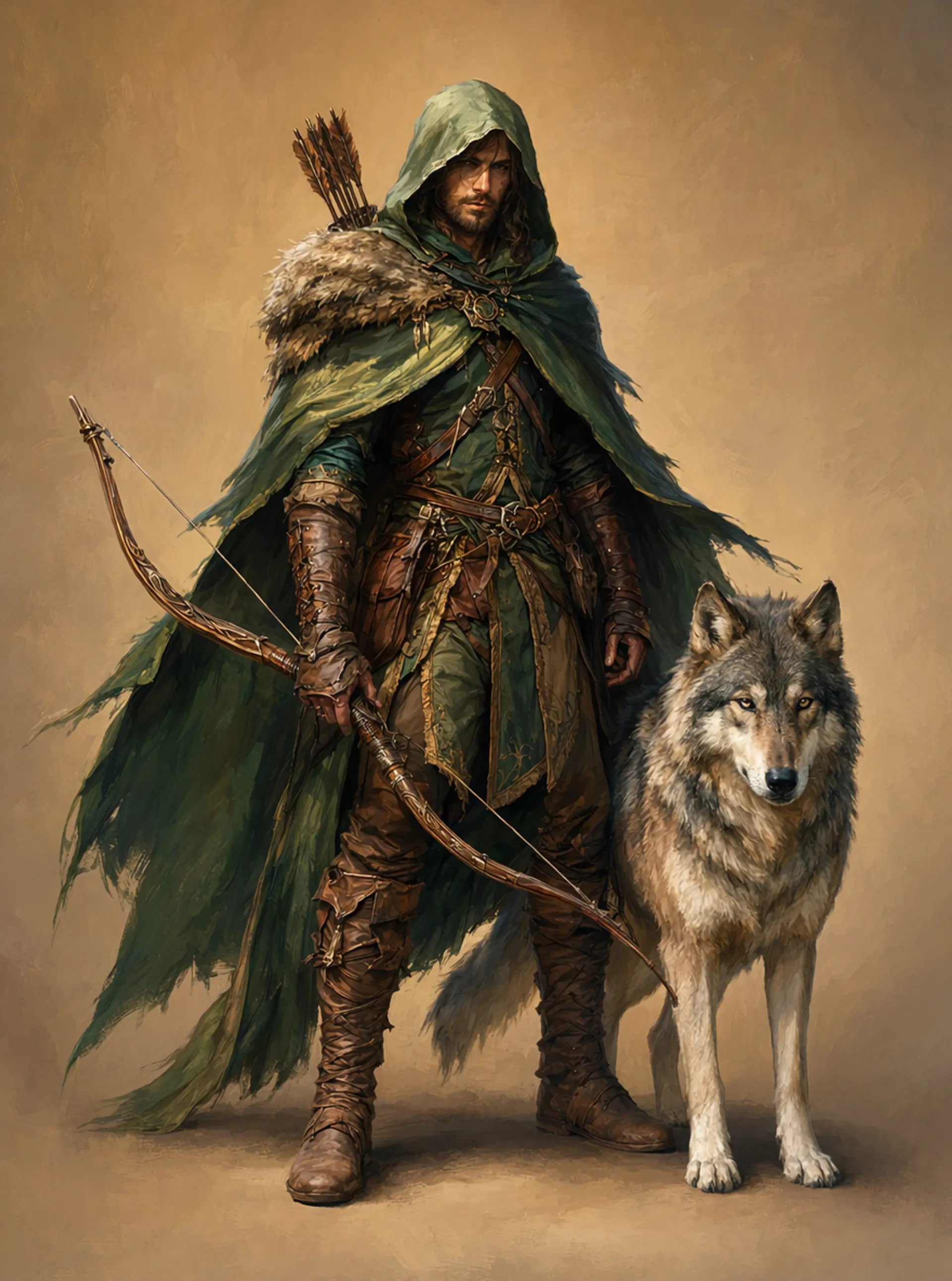 Colourful 2D illustration of a ranger character