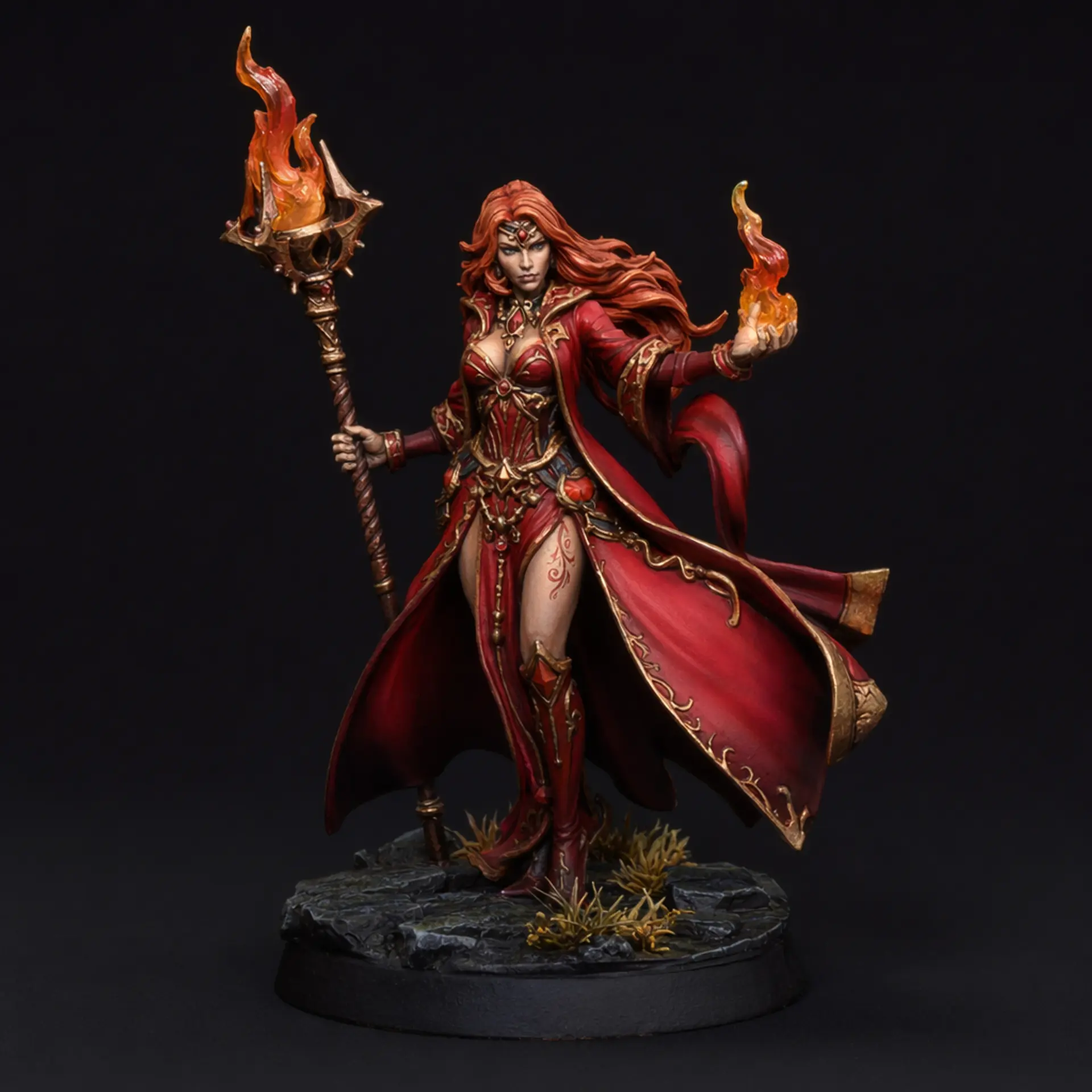 A painted tabletop miniature: Painted mage